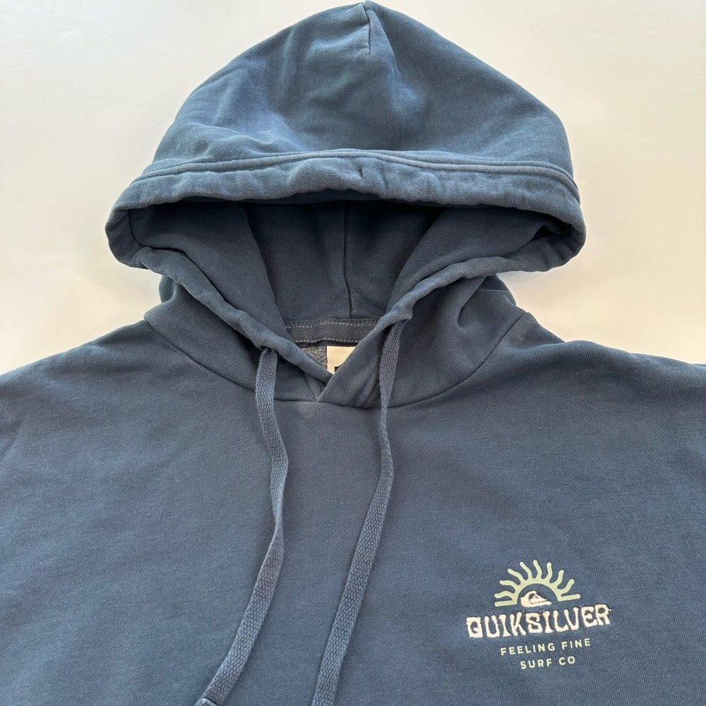 Quicksilver Hoodie Pullover Sweatshirt Sweet as Slab Blue Men’s Size Medium - Picture 3 of 9